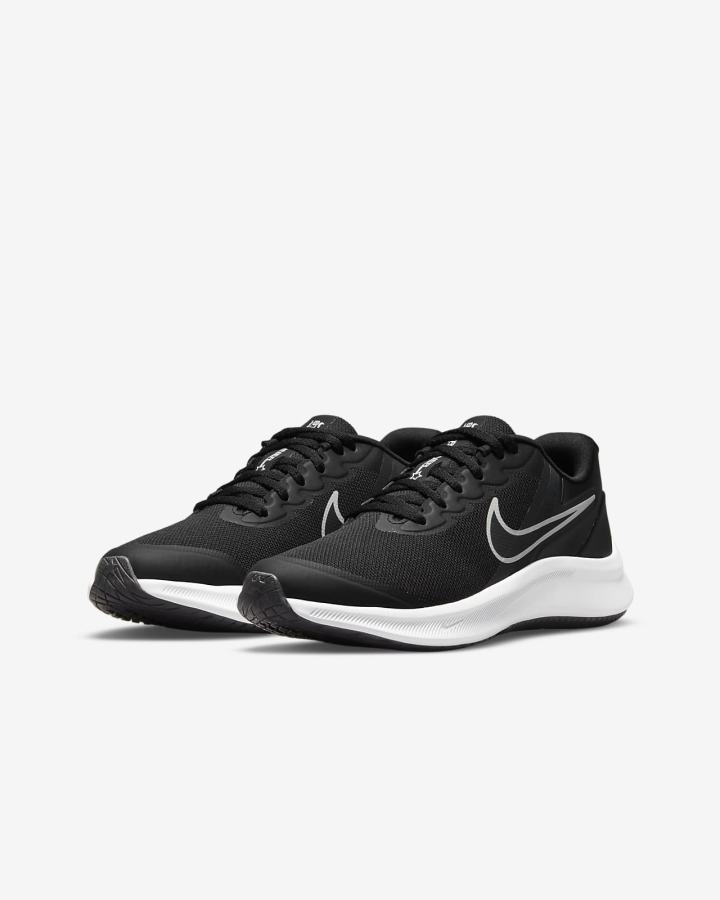 Zapatillas Running Nike Star Runner 3 Kids Road Niña Negras Gris Oscuro | BQHZM-8214