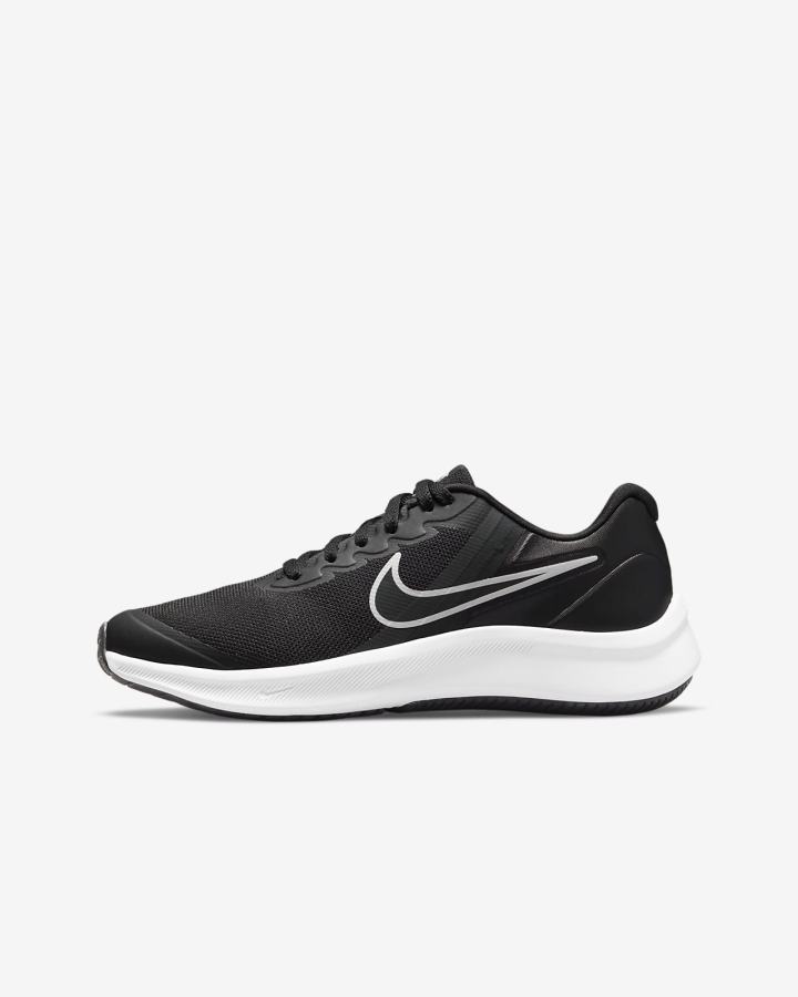 Zapatillas Running Nike Star Runner 3 Kids Road Niña Negras Gris Oscuro | BQHZM-8214