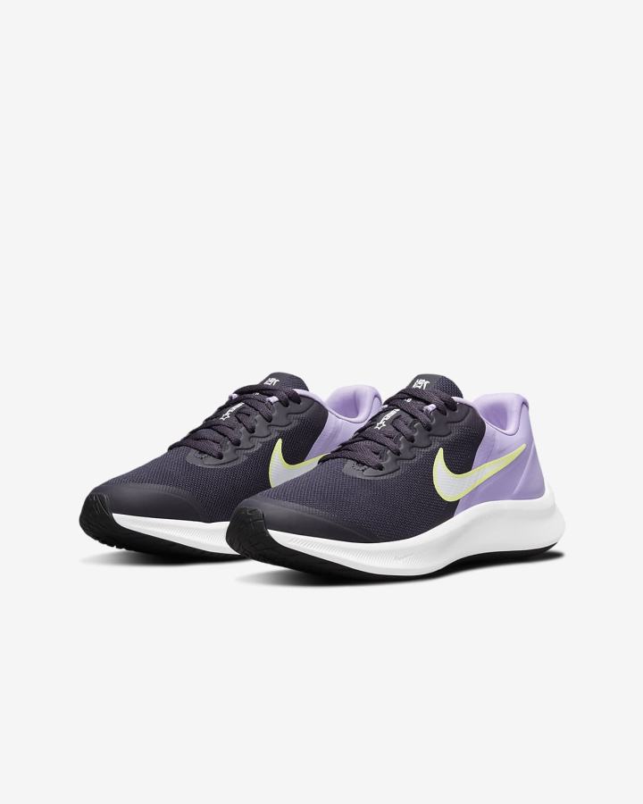 Zapatillas Running Nike Star Runner 3 Kids Road Niña Moradas Blancas | CBYEH-6709