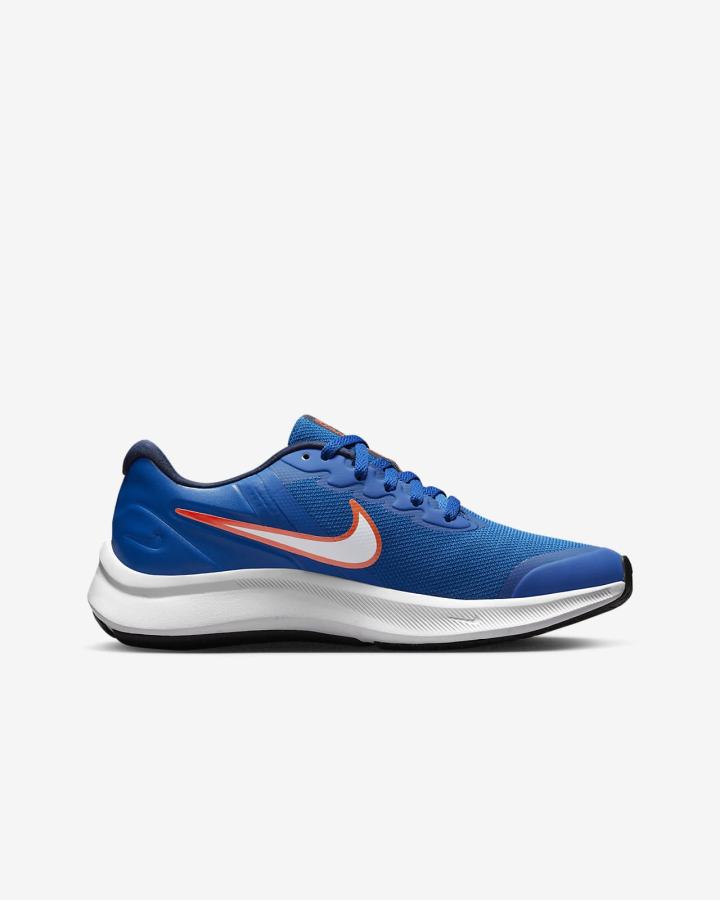 Zapatillas Running Nike Star Runner 3 Kids Road Niña Azul Real Azul Marino Naranjas Blancas | FREGQ-0369