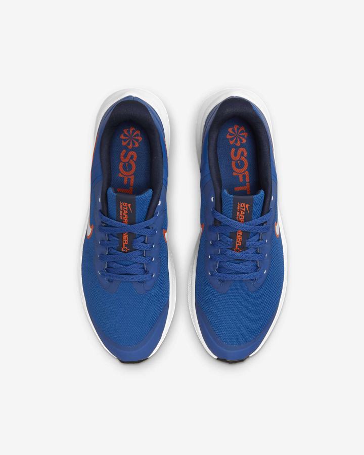 Zapatillas Running Nike Star Runner 3 Kids Road Niña Azul Real Azul Marino Naranjas Blancas | FREGQ-0369