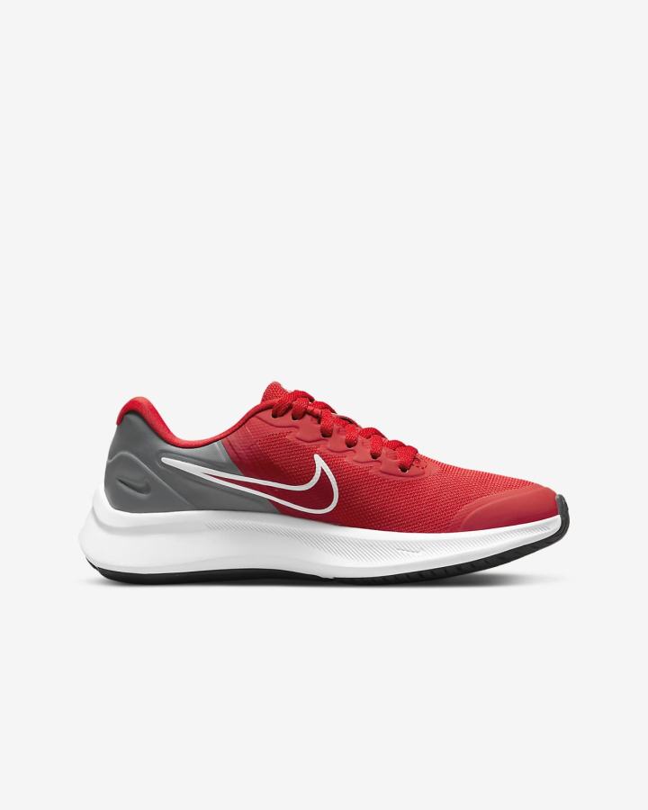 Zapatillas Running Nike Star Runner 3 Kids Road Niña Rojas Gris Rojas | IAQCM-1768