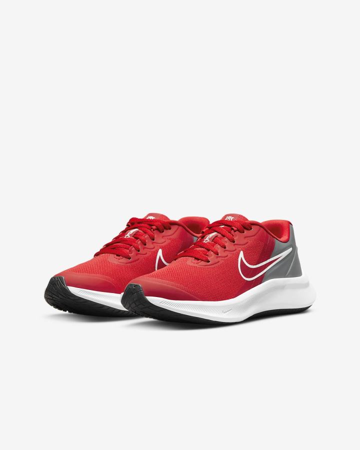 Zapatillas Running Nike Star Runner 3 Kids Road Niña Rojas Gris Rojas | IAQCM-1768