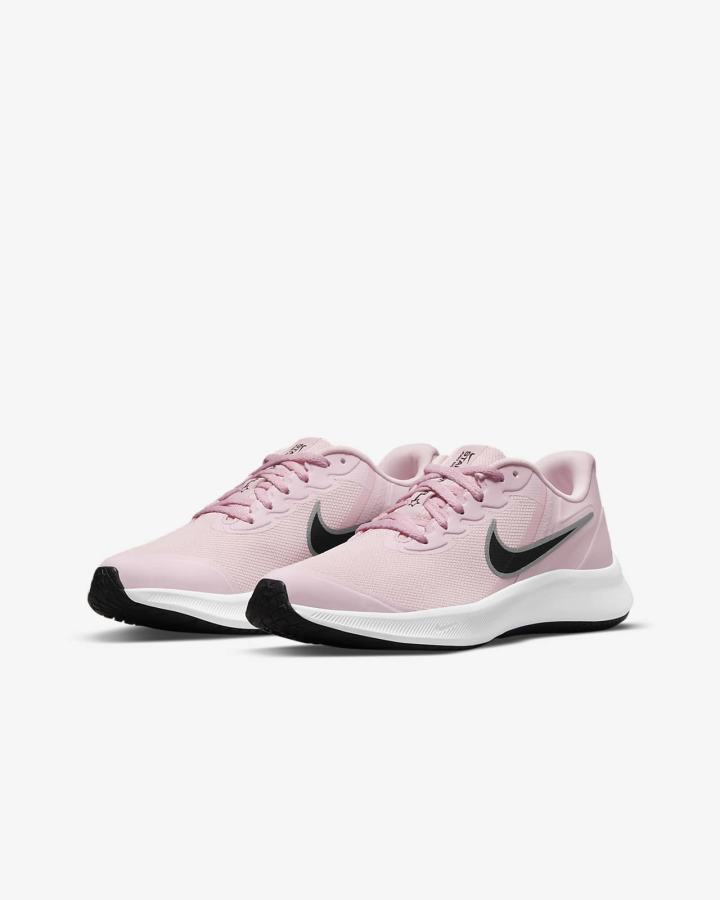 Zapatillas Running Nike Star Runner 3 Kids Road Niña Rosas Negras | QMXVP-9701