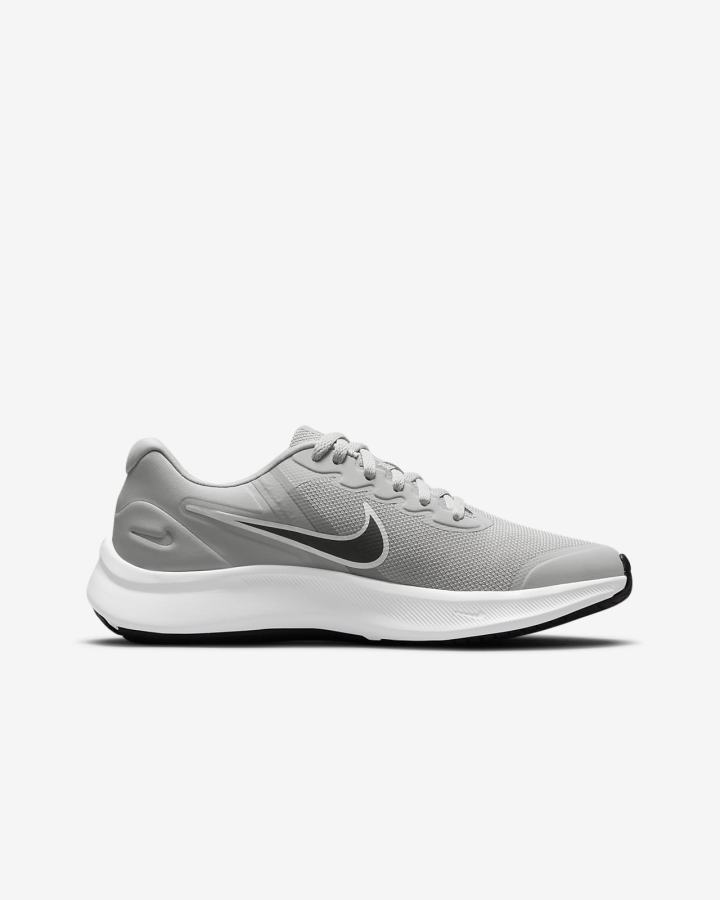 Zapatillas Running Nike Star Runner 3 Kids Road Niña Gris Claro Negras | ZADPW-2165