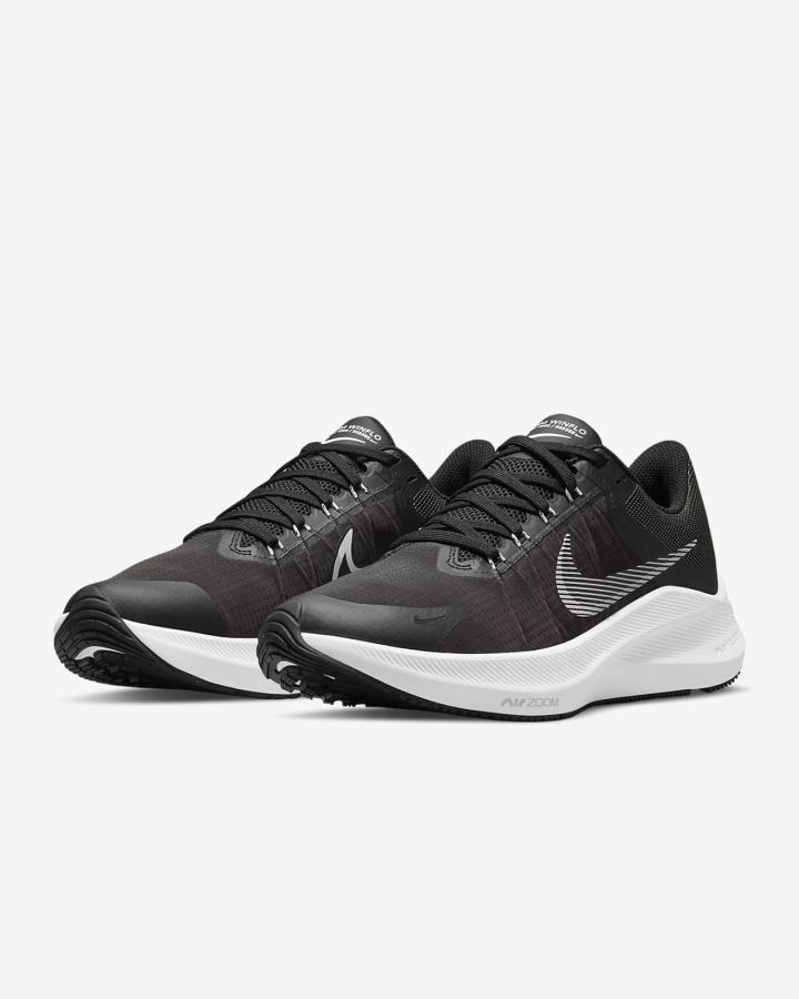 Zapatillas Running Nike Winflo 8 Road Mujer Negras Gris Blancas | LHFAI-4832