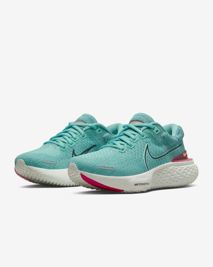 Zapatillas Running Nike ZoomX Invincible Run Flyknit 2 Road Mujer Turquesa Rosas Verde Negras | DCXPZ-1928
