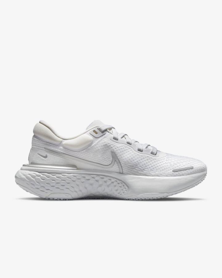 Zapatillas Running Nike ZoomX Invincible Run Flyknit Road Mujer Blancas Plateadas Metal Plateadas | HFONV-6972