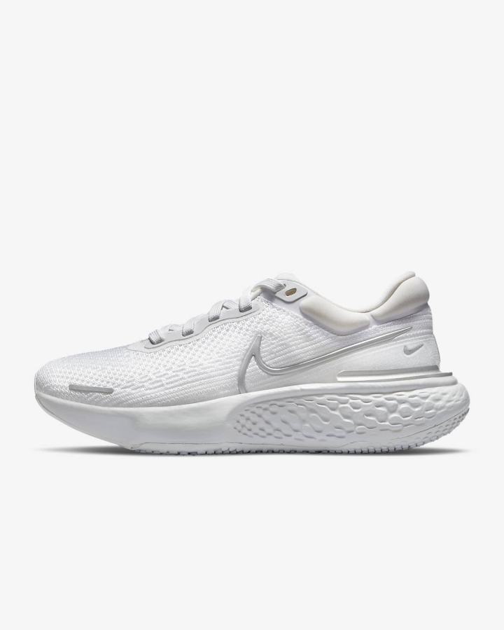 Zapatillas Running Nike ZoomX Invincible Run Flyknit Road Mujer Blancas Plateadas Metal Plateadas | HFONV-6972