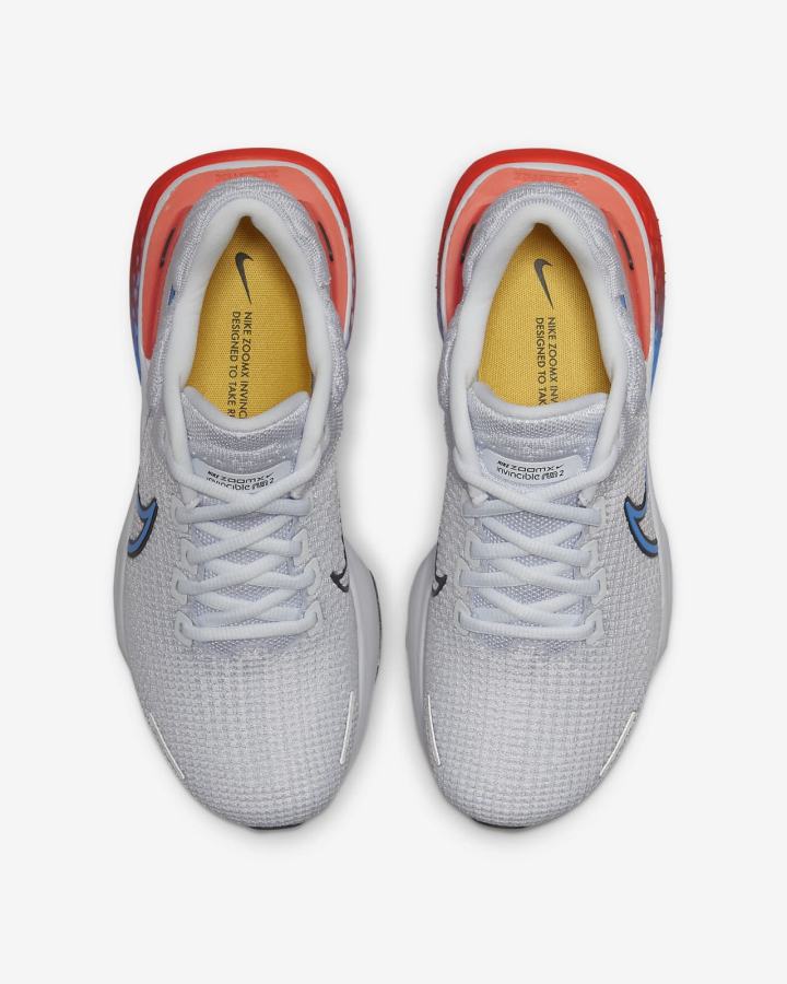 Zapatillas Running Nike ZoomX Invincible Run Flyknit 2 Road Mujer Gris Doradas Rojas Claro Negras | NCBQM-9475