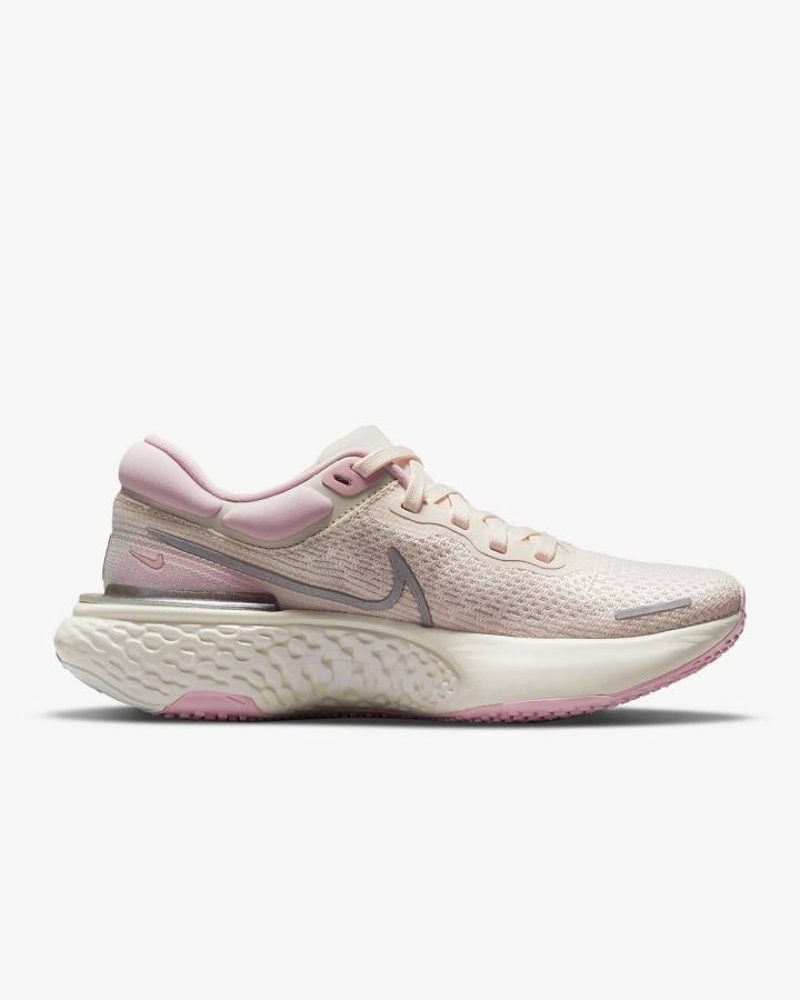 Zapatillas Running Nike ZoomX Invincible Run Flyknit Road Mujer Rosas Verde Metal Plateadas | QSTJD-6897