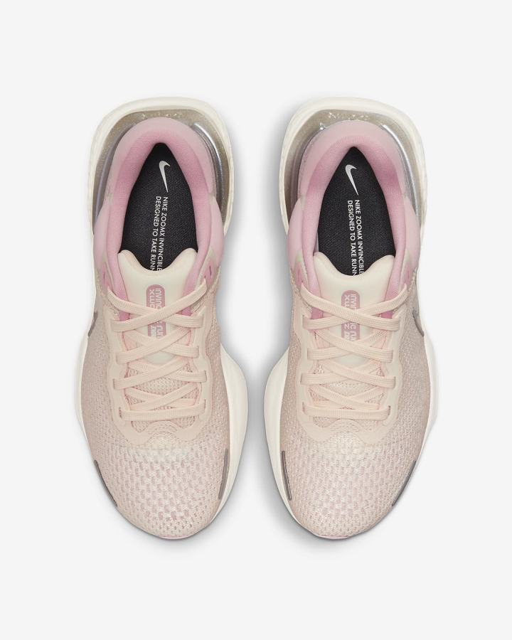 Zapatillas Running Nike ZoomX Invincible Run Flyknit Road Mujer Rosas Verde Metal Plateadas | QSTJD-6897