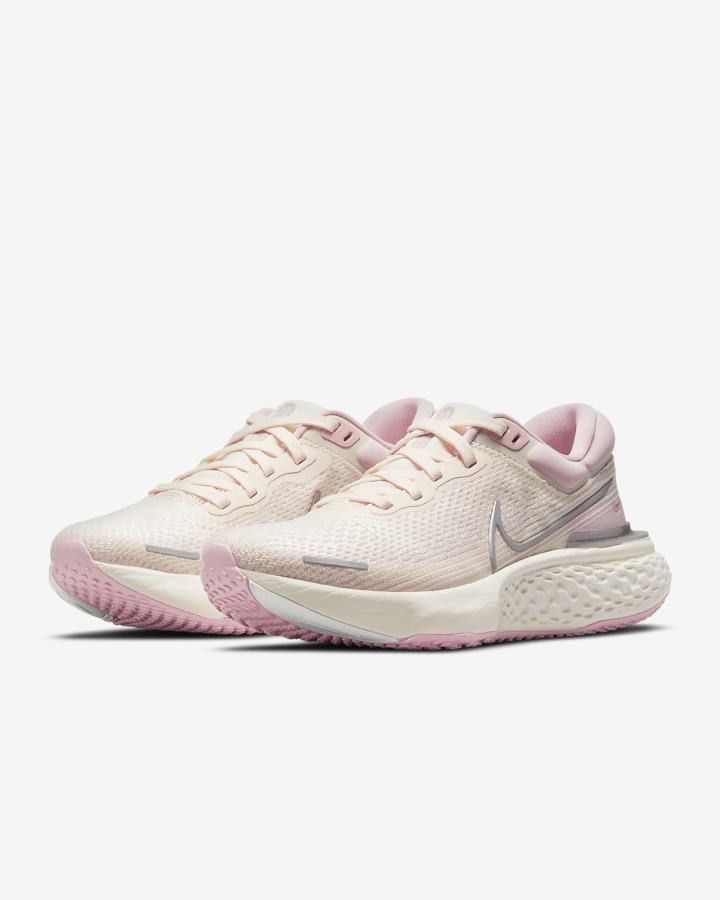 Zapatillas Running Nike ZoomX Invincible Run Flyknit Road Mujer Rosas Verde Metal Plateadas | QSTJD-6897