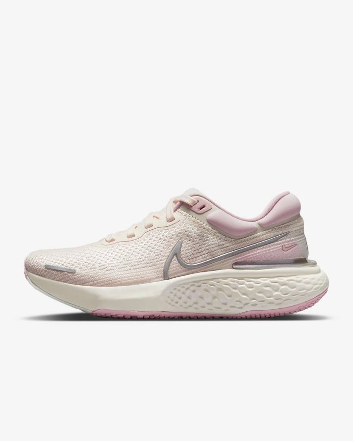 Zapatillas Running Nike ZoomX Invincible Run Flyknit Road Mujer Rosas Verde Metal Plateadas | QSTJD-6897