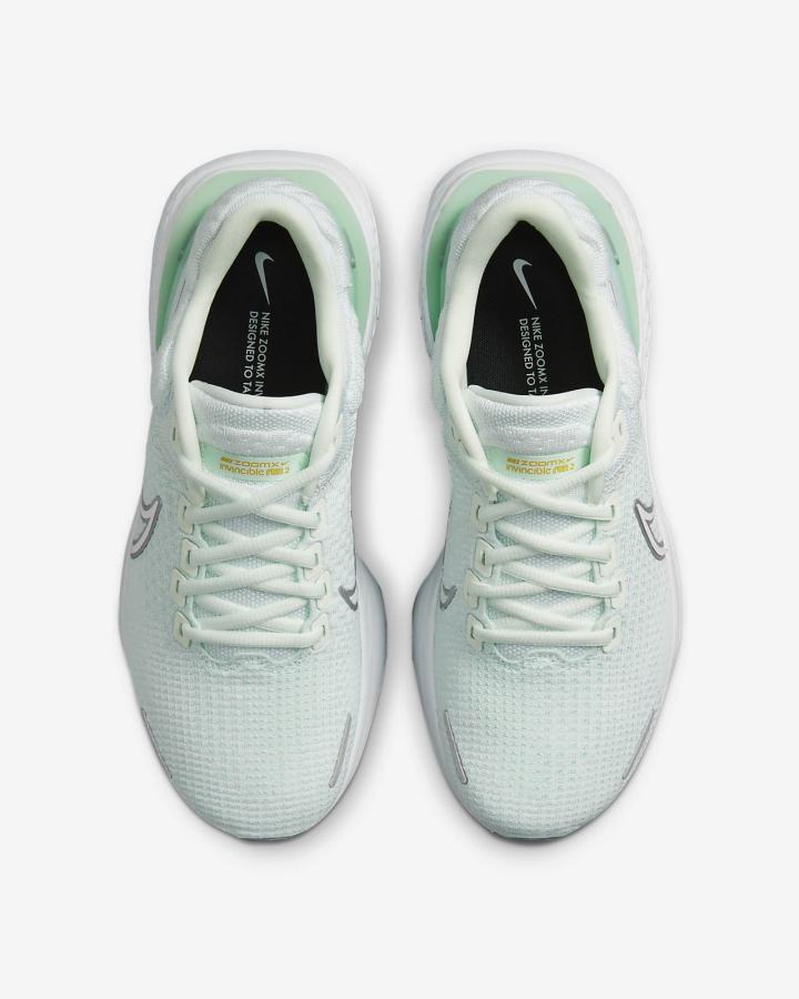 Zapatillas Running Nike ZoomX Invincible Run Flyknit 2 Road Mujer Verde Metal Plateadas Verde Menta Blancas | UZXAH-1475