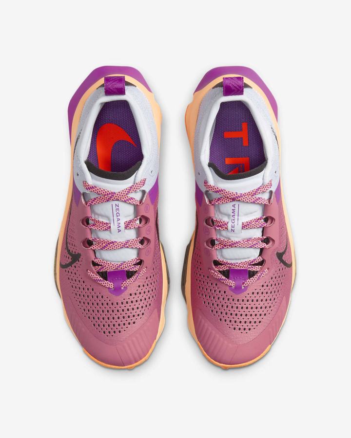 Zapatillas Running Nike ZoomX Zegama Trail Mujer Moradas Naranjas Negras | EXWQD-1738