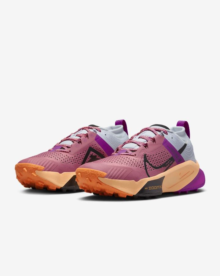 Zapatillas Running Nike ZoomX Zegama Trail Mujer Moradas Naranjas Negras | EXWQD-1738