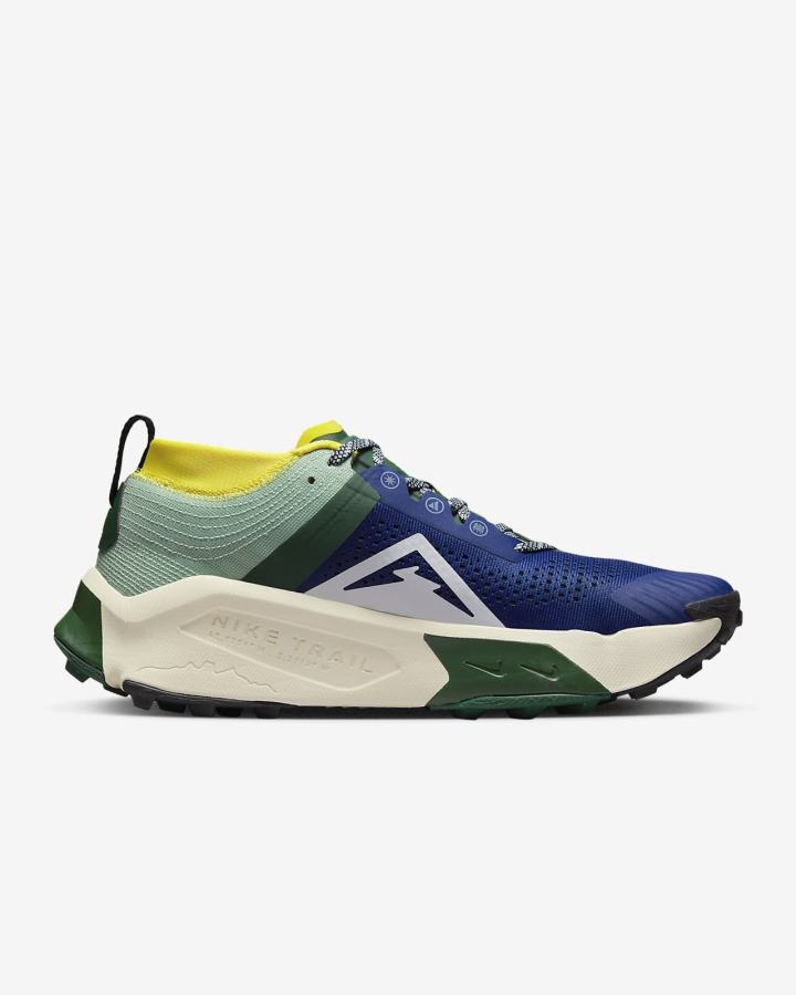Zapatillas Running Nike ZoomX Zegama Trail Hombre Azul Real Oscuro Azules Amarillo Blancas | IYSFQ-0263