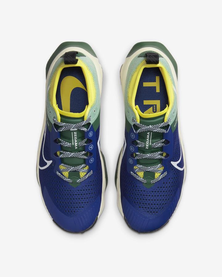 Zapatillas Running Nike ZoomX Zegama Trail Hombre Azul Real Oscuro Azules Amarillo Blancas | IYSFQ-0263