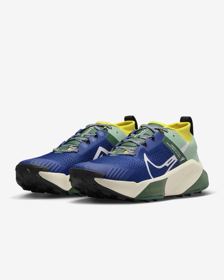 Zapatillas Running Nike ZoomX Zegama Trail Hombre Azul Real Oscuro Azules Amarillo Blancas | IYSFQ-0263
