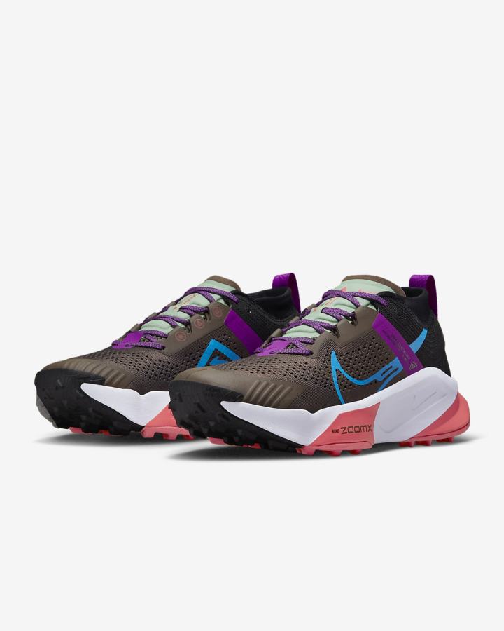 Zapatillas Running Nike ZoomX Zegama Trail Hombre Negras Moradas Azules | VLPQD-6017