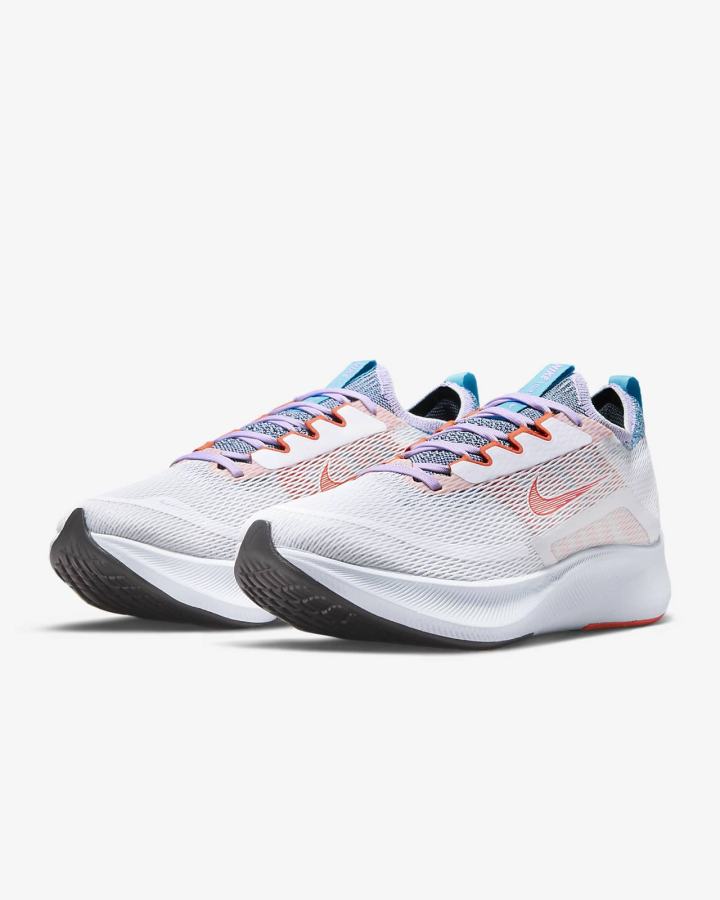 Zapatillas Running Nike Zoom Fly 4 Road Mujer Blancas Moradas Azules Naranjas | JLCNK-8526