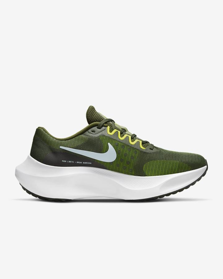 Zapatillas Running Nike Zoom Fly 5 Road Hombre Kaki Amarillo Blancas Azules | UNEAG-0164