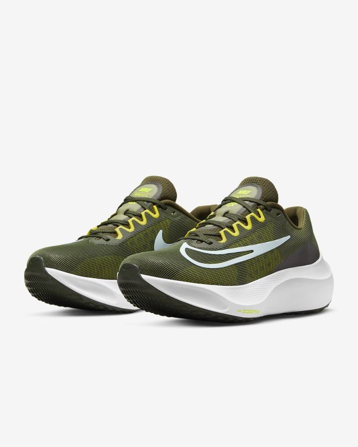 Zapatillas Running Nike Zoom Fly 5 Road Hombre Kaki Amarillo Blancas Azules | UNEAG-0164