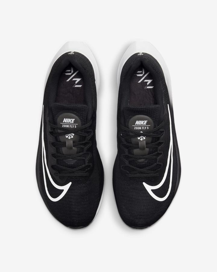 Zapatillas Running Nike Zoom Fly 5 Road Hombre Negras Blancas | ZWLKV-7602