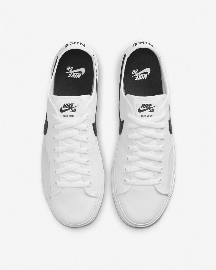 Zapatillas Skate Nike SB BLZR Court Hombre Blancas Negras | EUIQF-0341