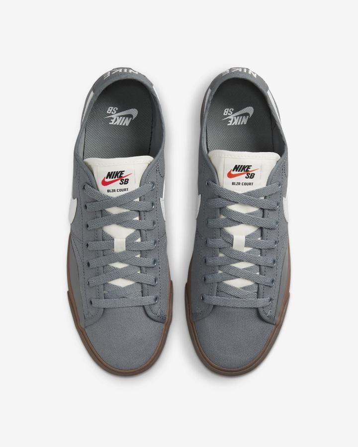 Zapatillas Skate Nike SB BLZR Court Hombre Gris Blancas | HEAZO-7432