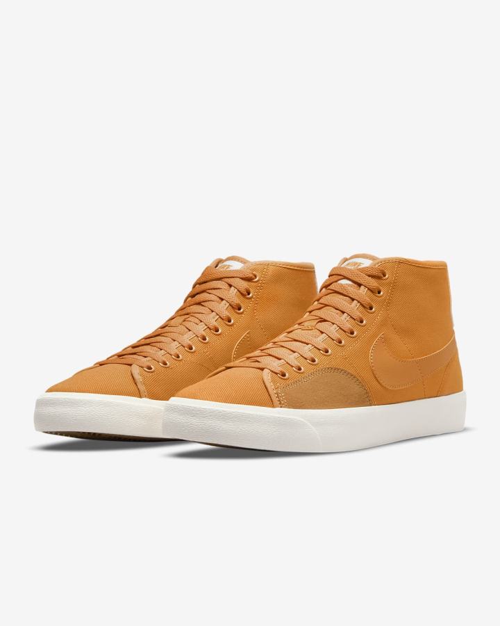 Zapatillas Skate Nike SB BLZR Court Mid Premium Hombre Amarillo Oscuro | DEKBZ-8412