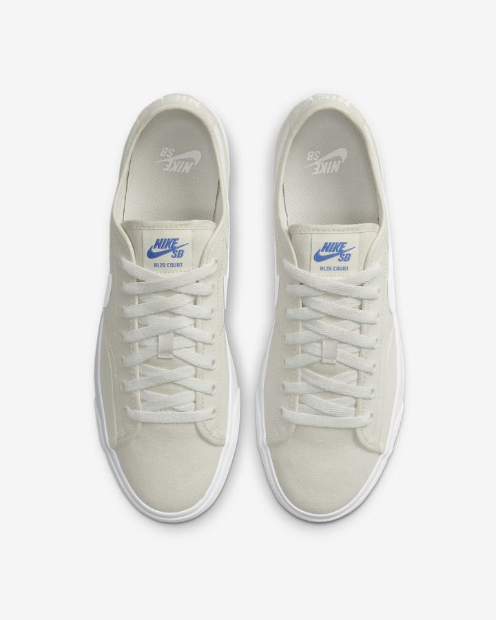 Zapatillas Skate Nike SB BLZR Court Mujer Beige Claro Azules Blancas | RJLNF-5827