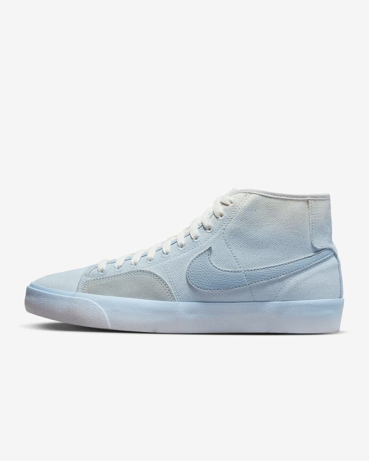 Zapatillas Skate Nike SB Blazer Court Mid PRM Hombre Azules Blancas Azules | VPOLY-9823