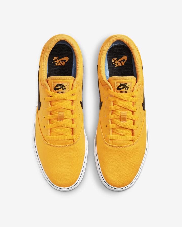 Zapatillas Skate Nike SB Chron 2 Canvas Mujer Doradas Blancas Negras | EJRWM-8475