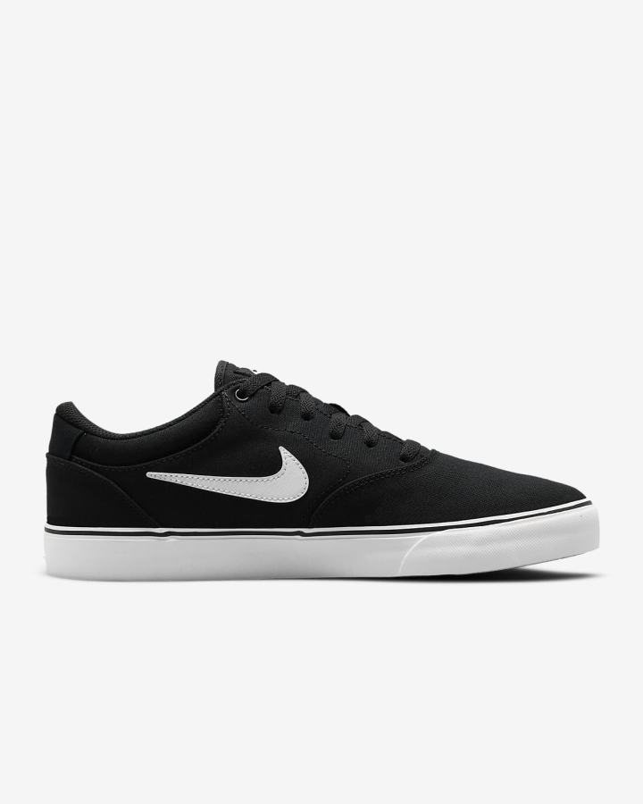 Zapatillas Skate Nike SB Chron 2 Canvas Hombre Negras Blancas | KPRME-4807