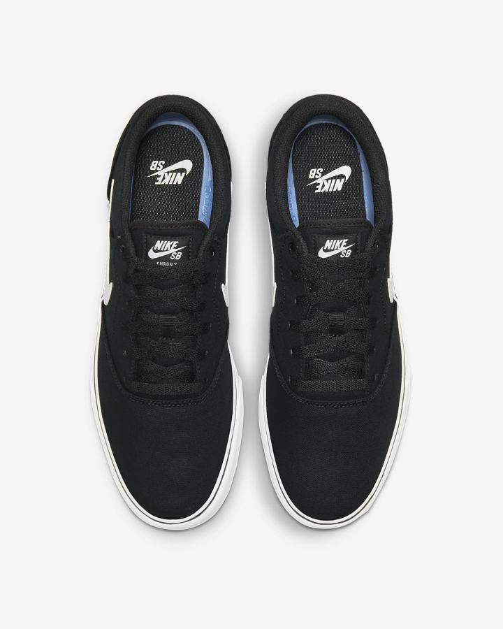 Zapatillas Skate Nike SB Chron 2 Canvas Hombre Negras Blancas | KPRME-4807