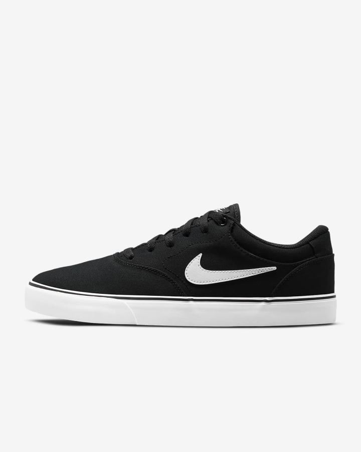 Zapatillas Skate Nike SB Chron 2 Canvas Hombre Negras Blancas | KPRME-4807