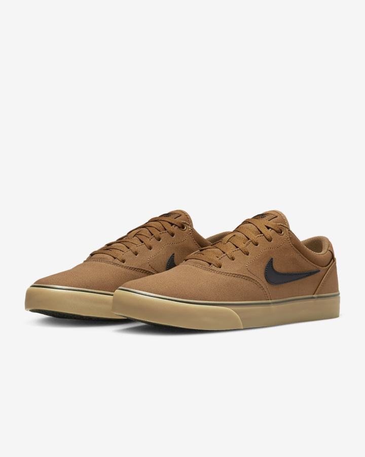 Zapatillas Skate Nike SB Chron 2 Canvas Mujer Marrones Marrones Claro Negras | QFKWG-8037