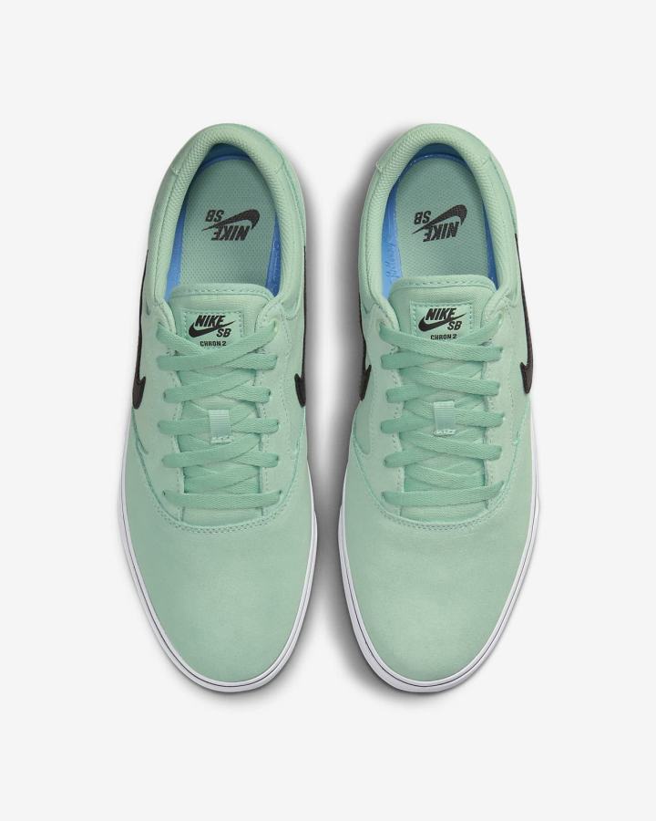 Zapatillas Skate Nike SB Chron 2 Hombre Verde Blancas Negras | LHWAD-9486