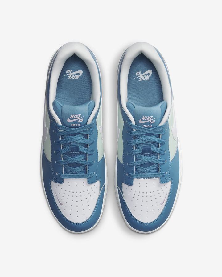 Zapatillas Skate Nike SB Force 58 Premium Hombre Azules Verde Blancas | FOVQR-0739