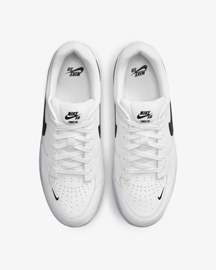 Zapatillas Skate Nike SB Force 58 Premium Hombre Blancas Negras | PAGLT-6859