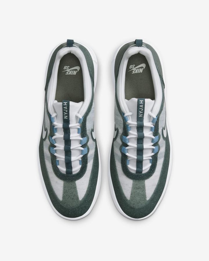 Zapatillas Skate Nike SB Nyjah Free 2 Hombre Gris Verde Azules Verde Blancas | EIJDY-5923