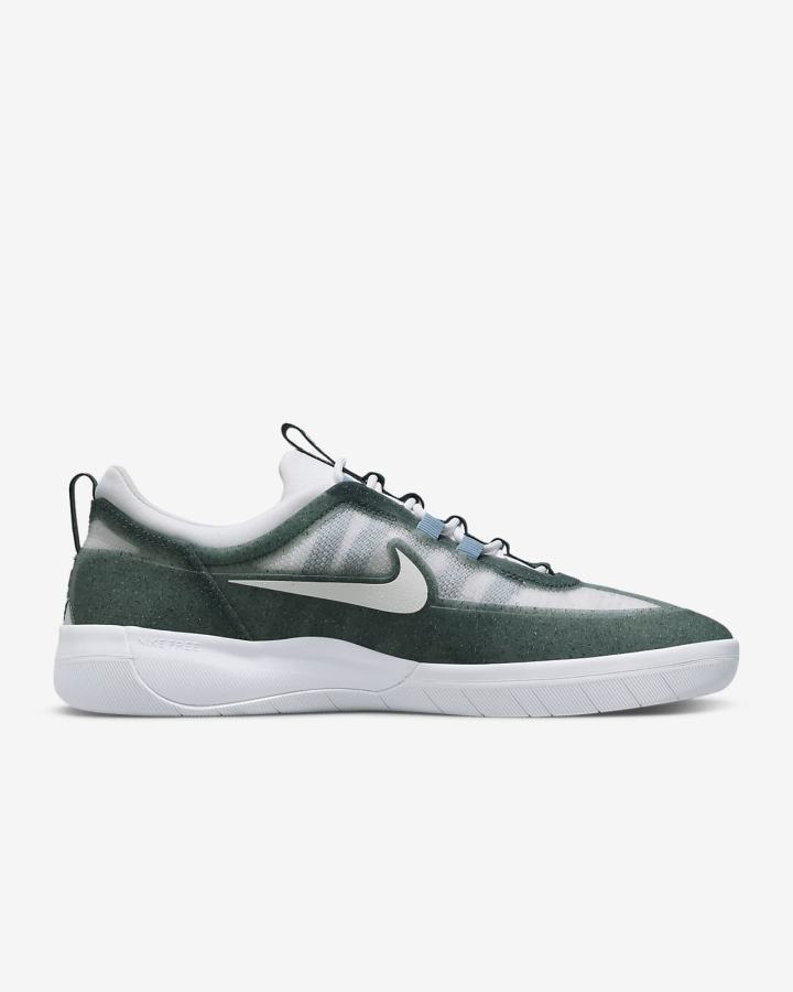 Zapatillas Skate Nike SB Nyjah Free 2 Mujer Gris Verde Azules Verde Blancas | VJCLT-5019