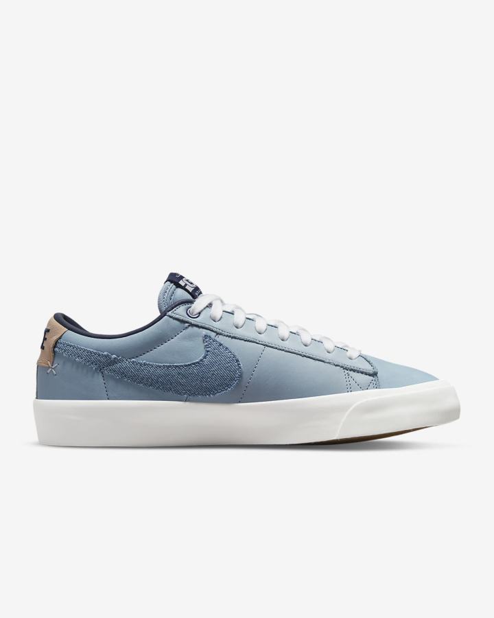 Zapatillas Skate Nike SB Zoom Blazer Low Pro GT Premium Hombre Blancas Marrones Claro Azul Marino | JDAXP-1745