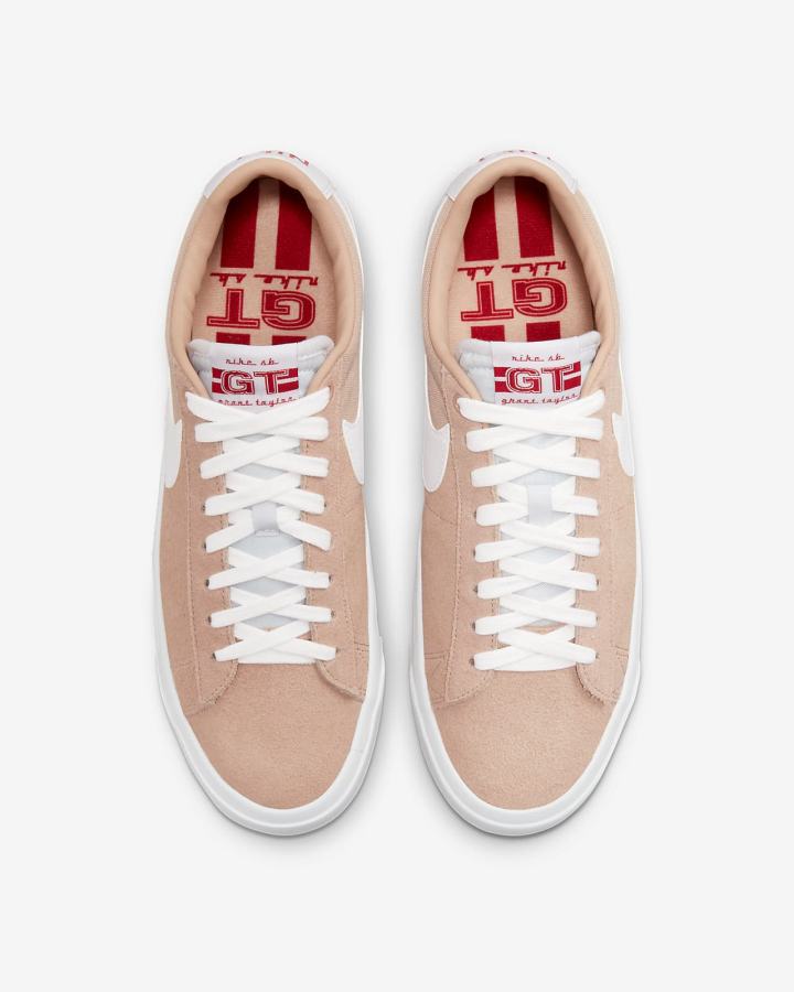 Zapatillas Skate Nike SB Zoom Blazer Low Pro GT Hombre Beige Rojas Blancas | YSQOD-7508