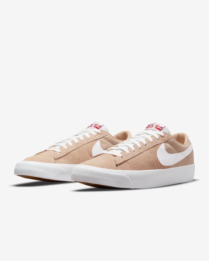 Zapatillas Skate Nike SB Zoom Blazer Low Pro GT Hombre Beige Rojas Blancas | YSQOD-7508
