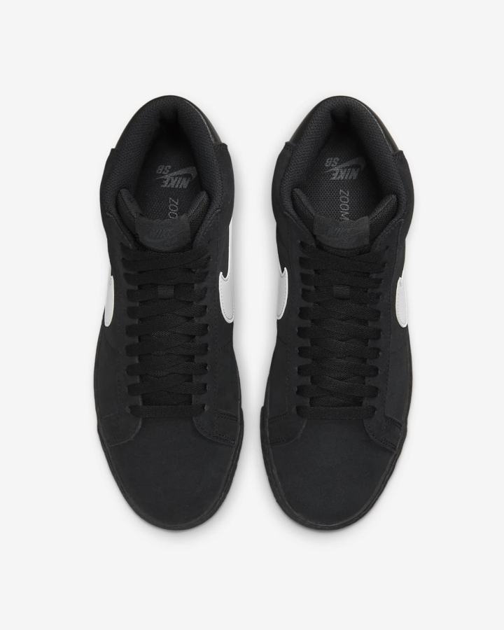 Zapatillas Skate Nike SB Zoom Blazer Mid Hombre Negras Blancas | COUJP-4250