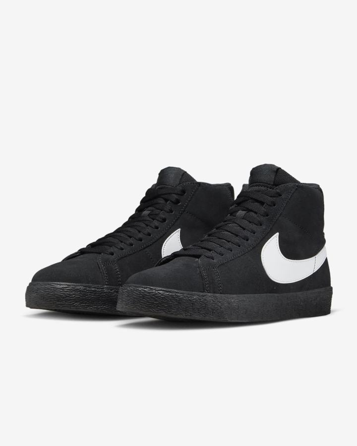 Zapatillas Skate Nike SB Zoom Blazer Mid Hombre Negras Blancas | COUJP-4250