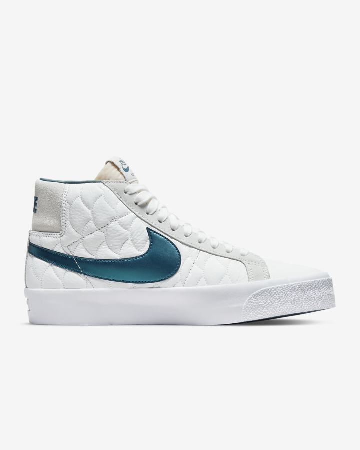 Zapatillas Skate Nike SB Zoom Blazer Mid EK Hombre Blancas | EUKSX-0735